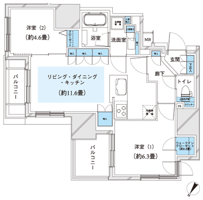 Floor: 2LDK + WIC, the occupied area: 55.06 sq m, Price: TBD