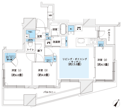 Floor: 3LDK + WIC, the occupied area: 60.02 sq m, Price: TBD