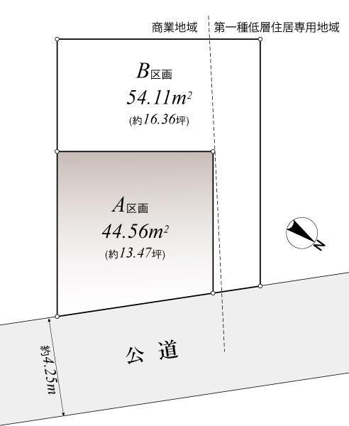 Compartment figure. Land price 41.4 million yen, Land area 44.56 sq m
