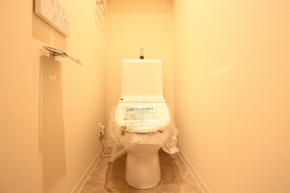 Toilet. There is warm water washing toilet seat.