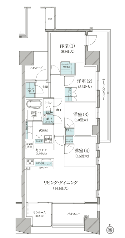 Floor: 4LDK + solarium + N + WIC + SIC, the occupied area: 90.23 sq m, Price: TBD