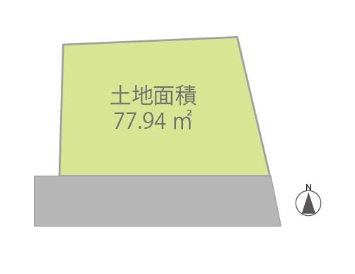 Compartment figure. Land price 49,800,000 yen, Land area 77.94 sq m south road, More frontage 10m