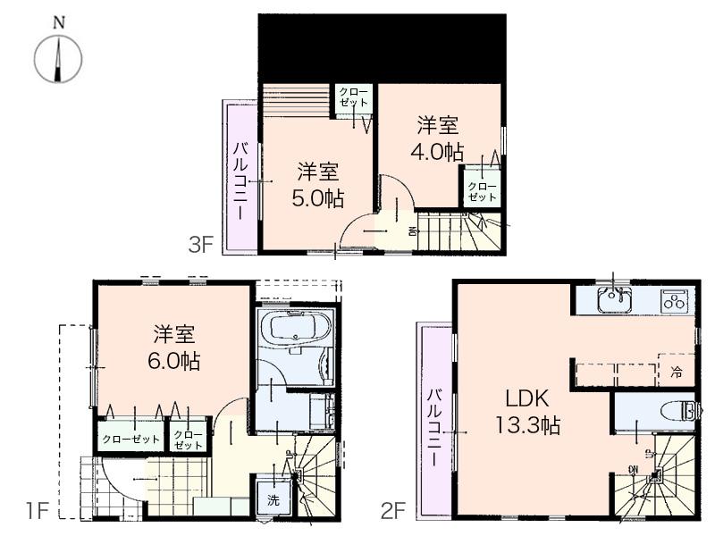 Compartment view + building plan example. Building plan example, Land price 23,900,000 yen, Land area 46.9 sq m , Building price 13,900,000 yen, Building area 70.73 sq m building price 13,900,000 yen