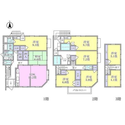 Floor plan.  ■ 5LDK + 1R × 3 units of rental housing in combination