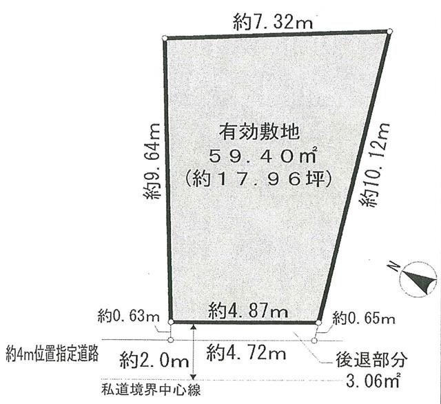Compartment figure. Land price 52,800,000 yen, Land area 59.4 sq m