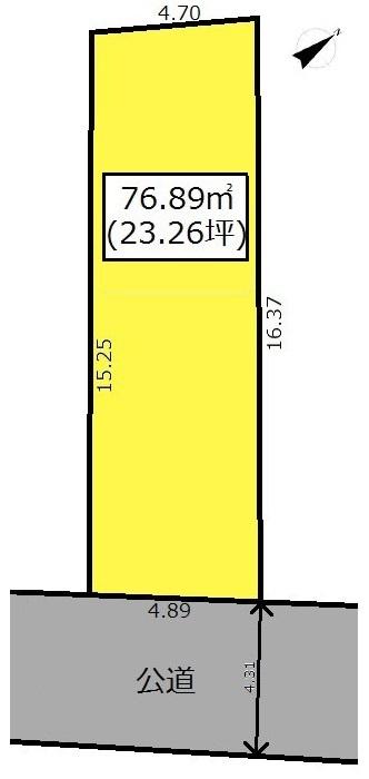 Compartment figure. Land price 46,800,000 yen, Land area 76.89 sq m