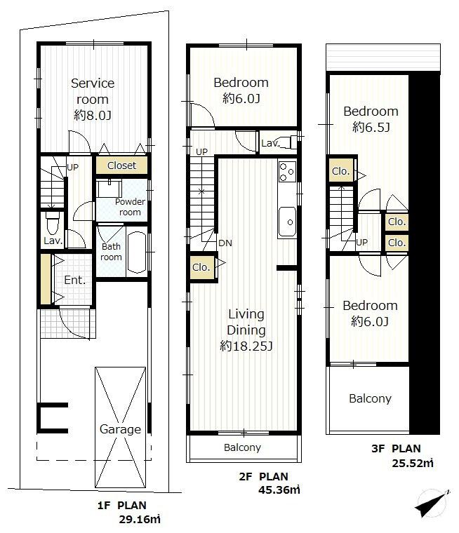 Compartment view + building plan example. Building plan example (A section) 4LDK, Land price 46,800,000 yen, Land area 76.89 sq m , Building price 18 million yen, Building area 100.04 sq m