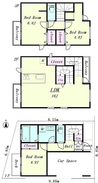 Floor plan. 56,800,000 yen, 2LDK + S (storeroom), Land area 58.36 sq m , Building area 99.26 sq m floor plan