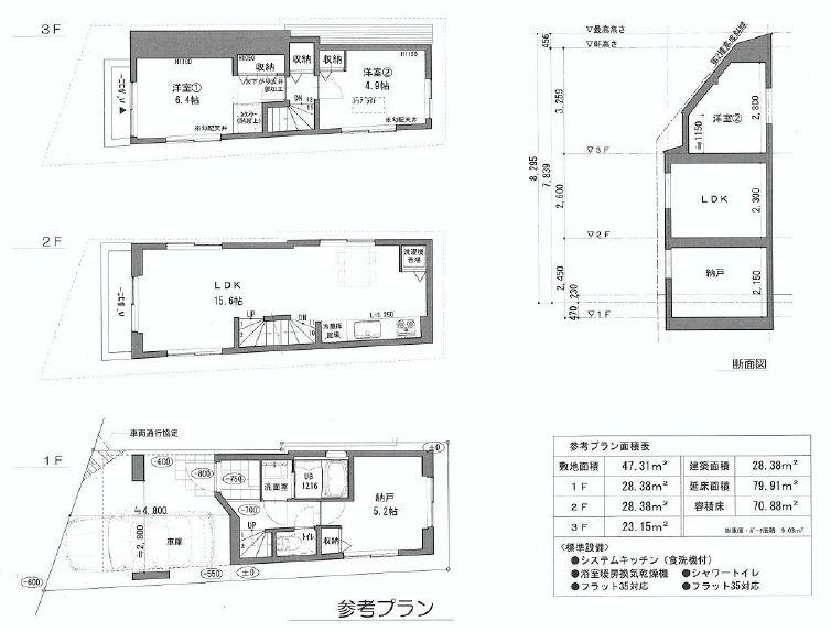 Building plan example (floor plan). Building plan example ( B No. land) Building Price      14 million yen, Building area  70.88  sq m