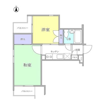 Floor plan. Floor 2K type, Occupied area 25.51 square meters. Every three direction room, Sunshine ・