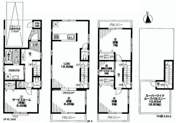 Floor plan. 65,800,000 yen, 4LDK + S (storeroom), Land area 77.1 sq m , Building area 119.05 sq m