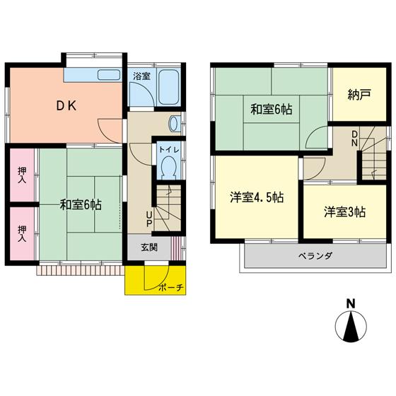 Floor plan. 43,900,000 yen, 4LDK + S (storeroom), Land area 58.85 sq m , Building area 62.8 sq m