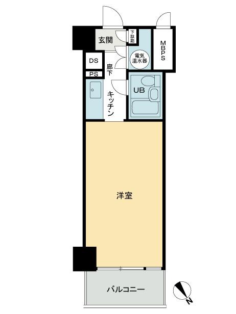Floor plan. Price 9.5 million yen, Occupied area 21.03 sq m , Balcony area 3.24 sq m
