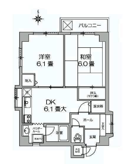 Floor plan. 2DK, Price 19,800,000 yen, Occupied area 42.06 sq m