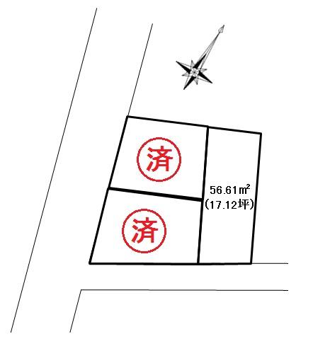 Compartment figure. Land price 43,800,000 yen, Land area 56.61 sq m