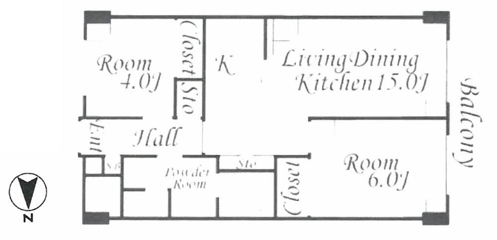 Floor plan. 2LDK, Price 29,800,000 yen, Footprint 54.6 sq m , Balcony area 6.27 sq m