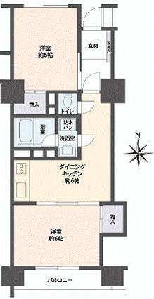 Floor plan. 2DK, Price 23.8 million yen, Footprint 41.6 sq m , Balcony area 4.4 sq m