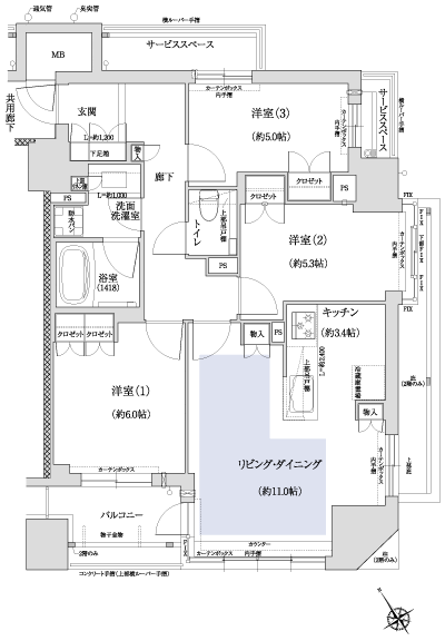 Floor: 3LDK, occupied area: 72.72 sq m, Price: 63,600,000 yen, now on sale