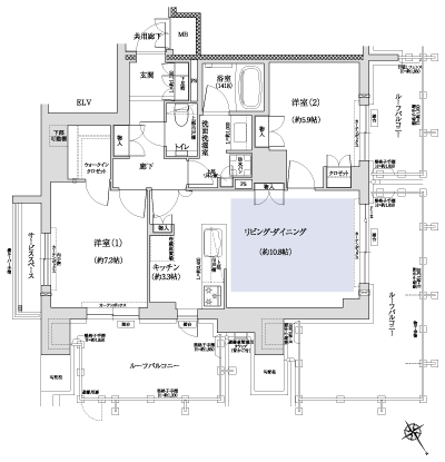 Floor: 2LDK + WIC, the occupied area: 67.04 sq m, Price: 66,900,000 yen, now on sale