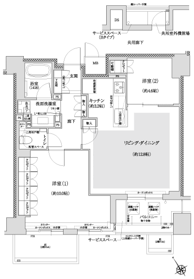 Floor: 2LDK, occupied area: 69.73 sq m, Price: 64,100,000 yen, now on sale