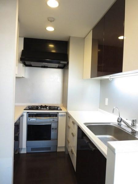 Kitchen. Shaped kitchen space of co
