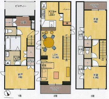 Floor plan. 67,800,000 yen, 2LDK + S (storeroom), Land area 70.55 sq m , Building area 93.97 sq m
