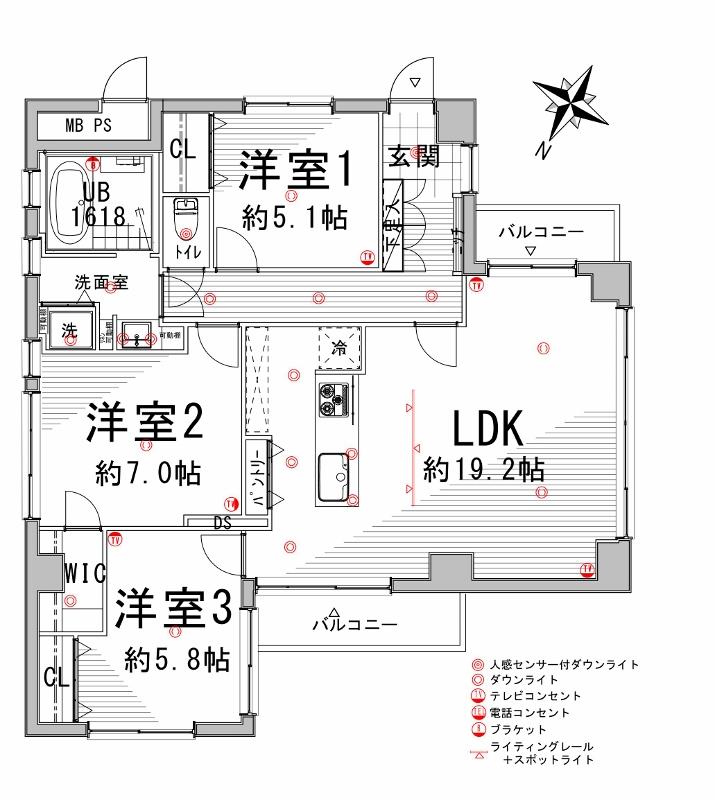 Floor plan. 3LDK, Price 54,700,000 yen, Occupied area 86.62 sq m , Balcony area 7.46 sq m seismic diagnosis Certificate of Conformity can be obtained