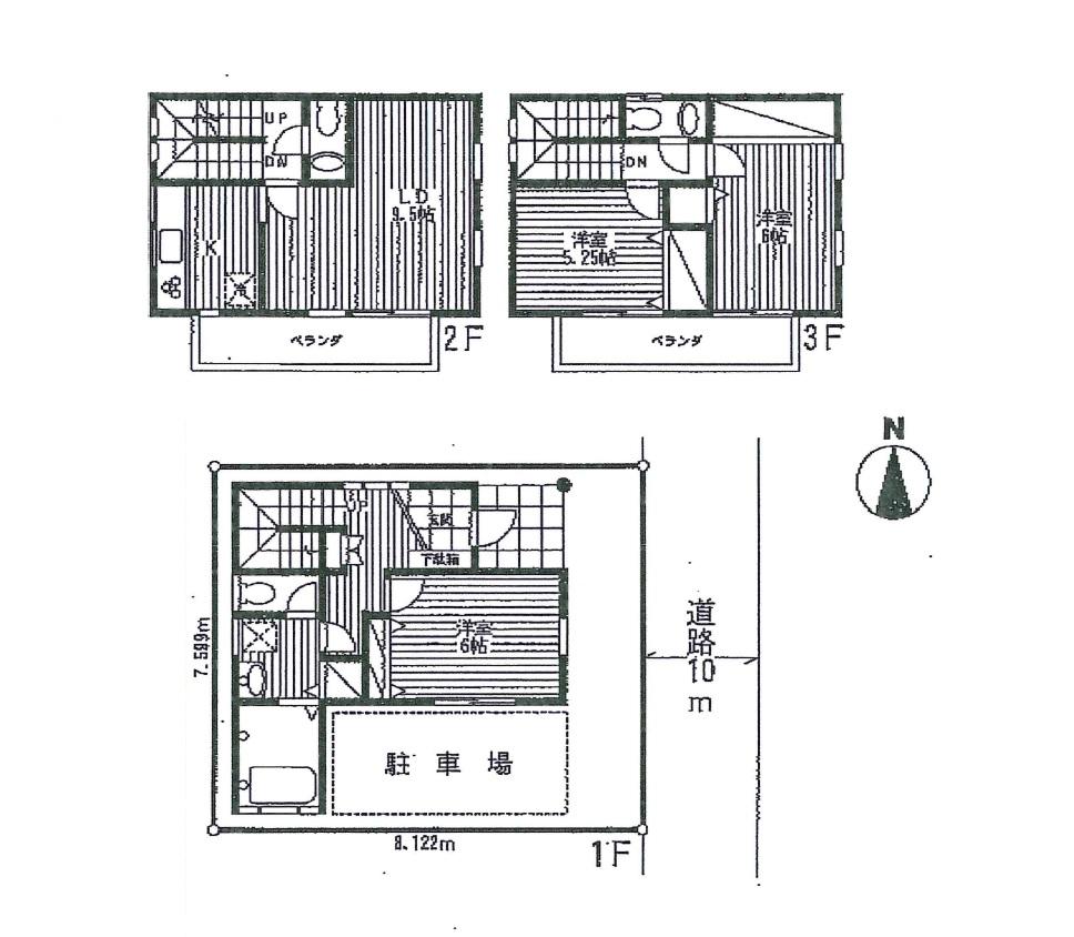 Compartment view + building plan example. Building plan example, Land price 48 million yen, Land area 61.79 sq m