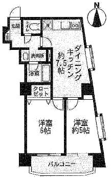 Floor plan. 2DK, Price 24,800,000 yen, Footprint 41.5 sq m , Balcony area 4.99 sq m