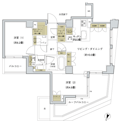 Floor: 2LDK + WIC + SIC, the occupied area: 57.33 sq m, Price: TBD