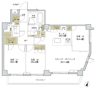 Floor: 3LDK + WIC + SIC, the occupied area: 68.53 sq m, Price: TBD