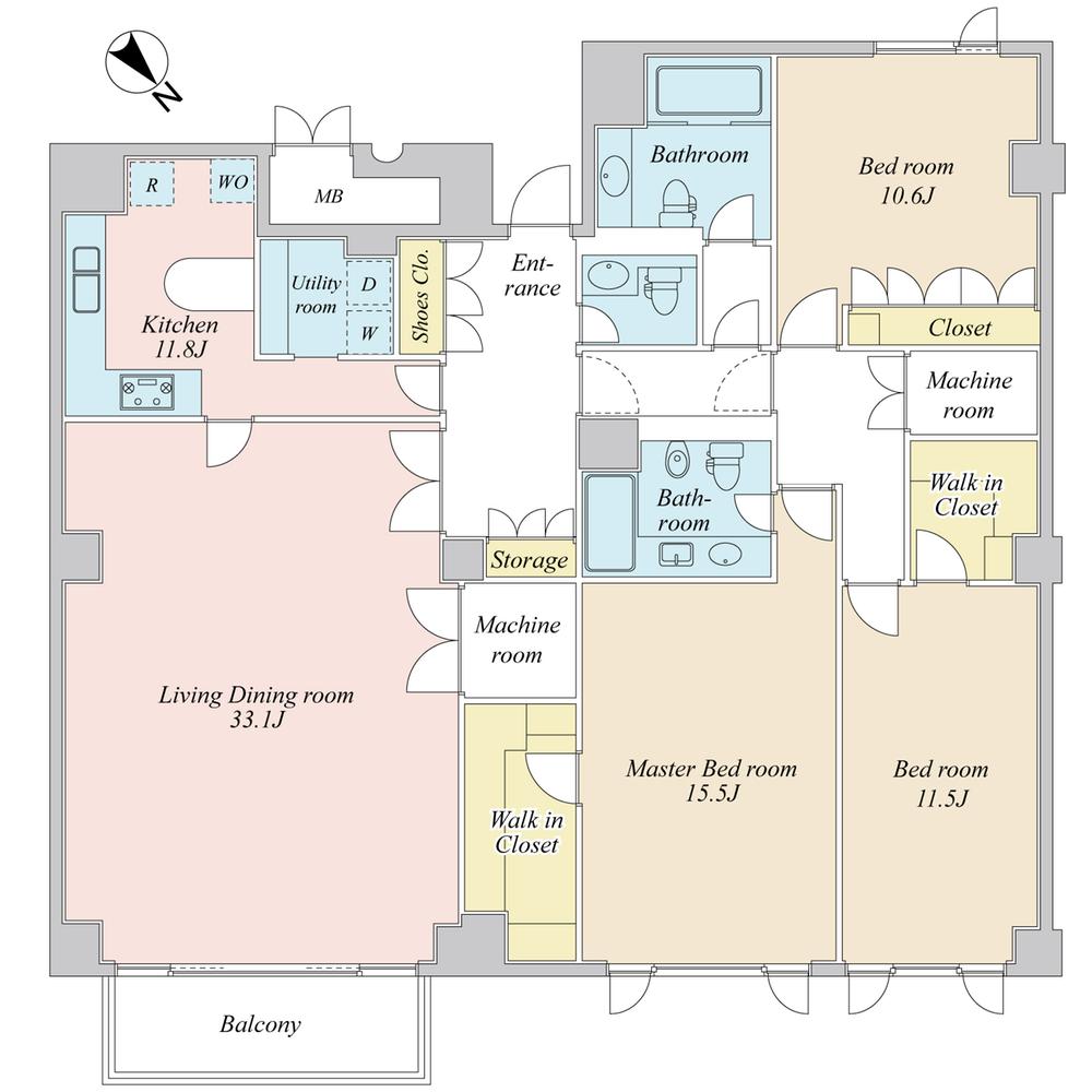 Floor plan. 3LDK, Price 162 million yen, Footprint 200.99 sq m , Balcony area 7.92 sq m