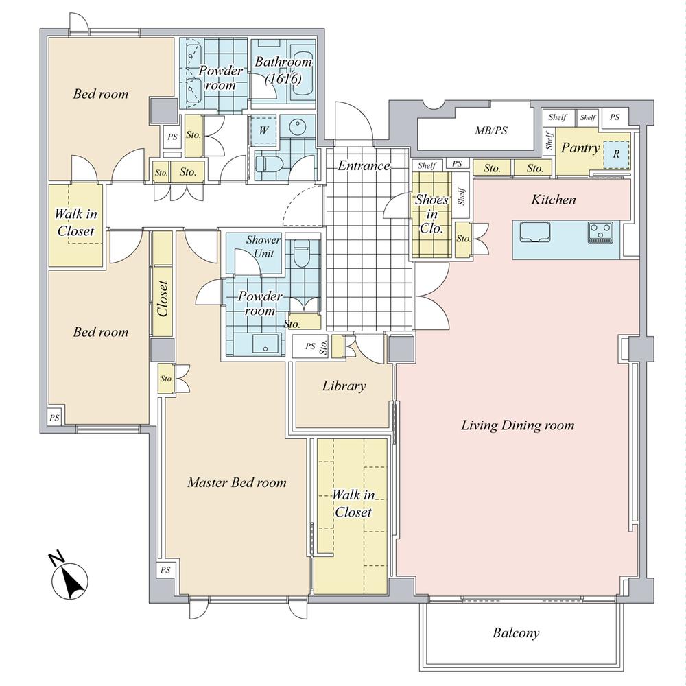 Floor plan. 3LDK, Price 220 million yen, Footprint 184.54 sq m , Balcony area 7.92 sq m