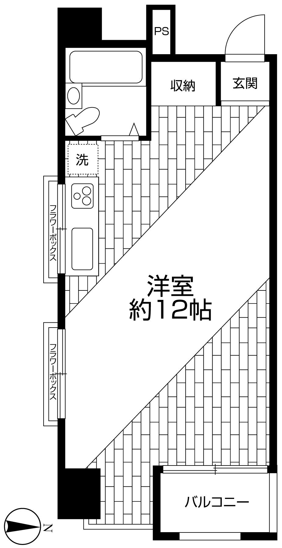Floor plan. Price 13.5 million yen, Occupied area 27.35 sq m , Balcony area 2.15 sq m