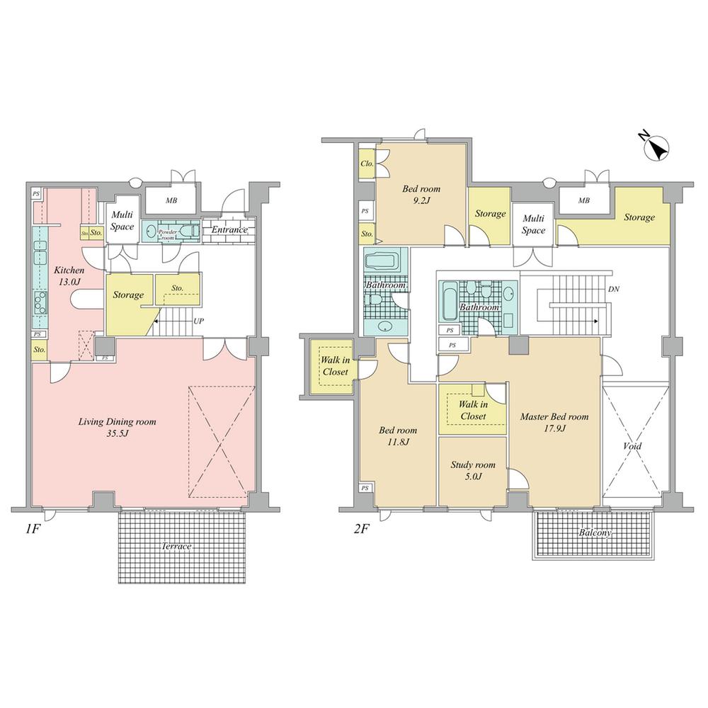 Floor plan. 3LDK, Price 210 million yen, Footprint 261.47 sq m , Balcony area 7.92 sq m