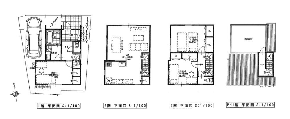 Floor plan. 68,800,000 yen, 3LDK, Land area 66.18 sq m , Building area 105.61 sq m floor plan