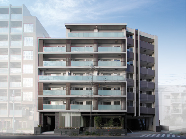 Buildings and facilities. Sand beige tile. Glass sparkling in the sun. Exterior design was to cherish the texture of the material, such as trees lattice design the image of a. Also in harmony with calm streets, Exploring design shine in symbolic position of new Mejiro Street, This one was arrived conclusion. (Appearance completed photo ※ 2013 November shooting. In fact a slightly different are those drawn to the perspective of the adjacent buildings, etc.)