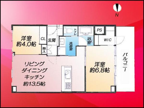 Floor plan. 2LDK, Price 26,800,000 yen, Occupied area 50.91 sq m