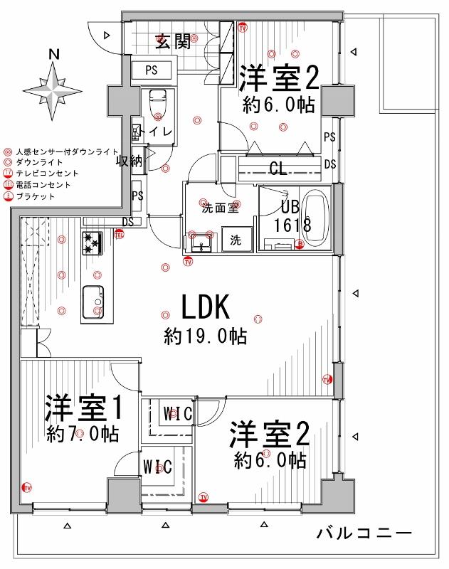 Floor plan. 3LDK, Price 44,900,000 yen, Occupied area 87.48 sq m , Balcony area 22.83 sq m Select Plan Free. Can you choose from 2LDK and 3LDK.