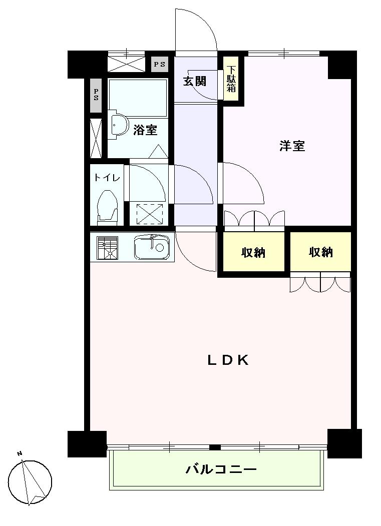 Floor plan. 1LDK, Price 24,700,000 yen, Occupied area 47.02 sq m