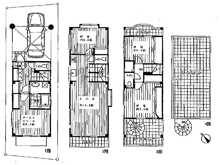 Floor plan. 59,990,000 yen, 4LDK, Land area 73.36 sq m , Building area 98.82 sq m