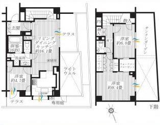 Floor plan. 3LDK, Price 64,800,000 yen, Occupied area 97.66 sq m private garden ・ Terrace Maisonette plan of single-family feeling