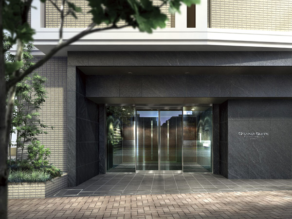 Shared facilities.  [Entrance Rendering] Beautifully refined facade, Create new value. As envy of residence gives off a solid presence in the city of Yotsuya.