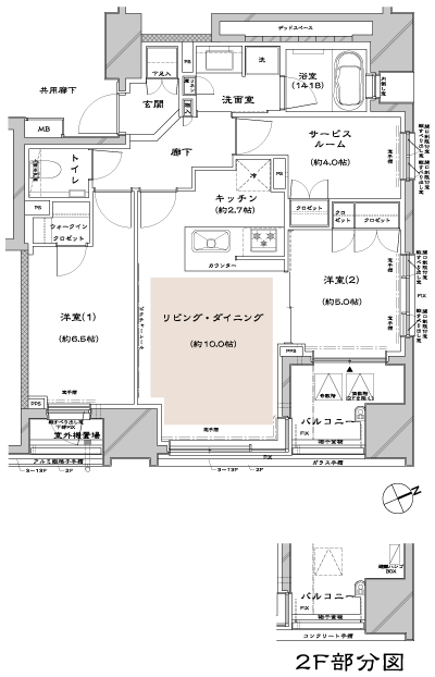 Floor: 2LDK + S, the occupied area: 65.67 sq m, Price: 63,400,000 yen, now on sale