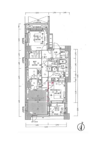 Floor plan. 2LDK, Price 69,100,000 yen, Occupied area 70.17 sq m , Balcony area 5.28 sq m floor plan is a reference (with some changes)