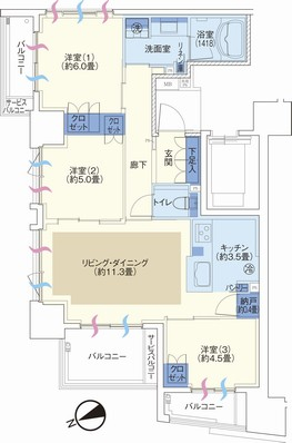Building structure. Tree (MIDORI) type ・ 3LDK + N Price: 66,980,000 yen occupied area: 69.65 sq m  Balcony area: 11.15 sq m service balcony area: 2.84 sq m