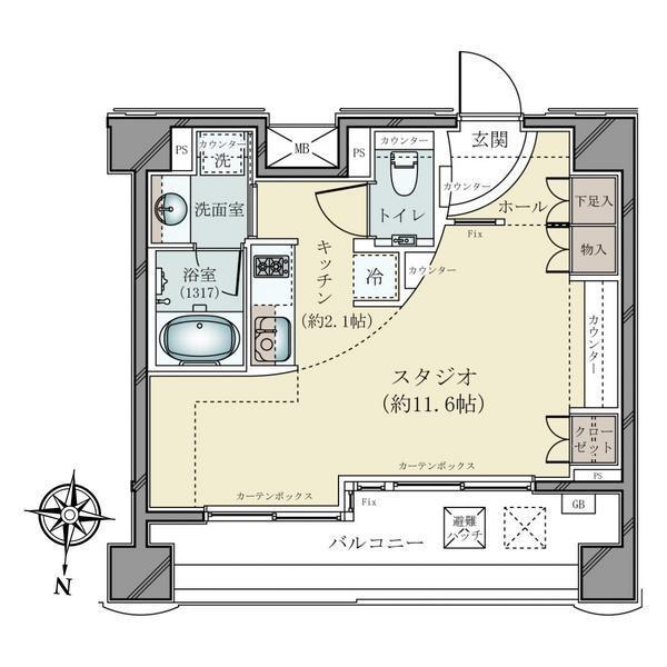 Floor plan. Price 36 million yen, Footprint 40 sq m , Balcony area 7.66 sq m