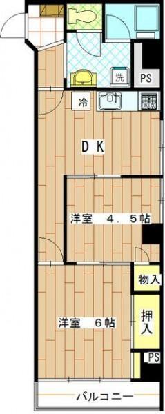 Floor plan. 2DK, Price 27 million yen, Occupied area 48.01 sq m , Balcony area 3.76 sq m currently but is 2DK, Also possible size be changed to make the spread of 1LDK. (With additional cost. )