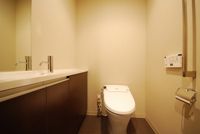 Toilet. It utilizes a photograph of the same building, It might differ from the actual.