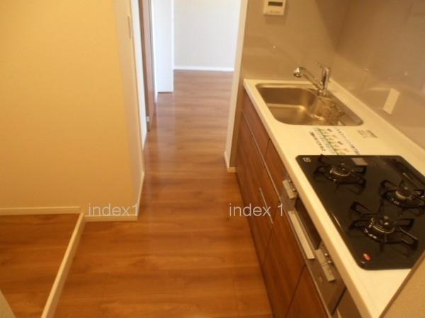 Kitchen. Gas stove of a three-necked